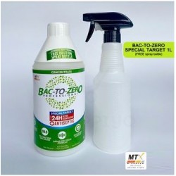 Bac To Zero Special Target Antiseptic Disinfectant 1L with Free 480ml Spray Bottle