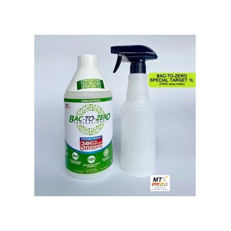 Bac To Zero Special Target Antiseptic Disinfectant 1L with Free 480ml Spray Bottle