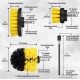 RCC Drill Brush Attachment Set (Yellow)