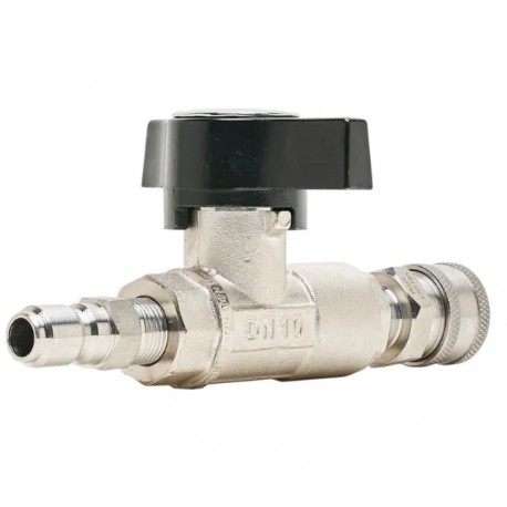 VELOCI PLATED BRASS BALL VALVE 3/8" W/SS QC