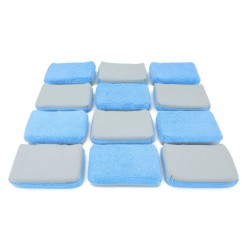 Autofiber Thin Microfiber Coating Applicator Sponge with Plastic Barrier (One Side Suede, One Side Terry)