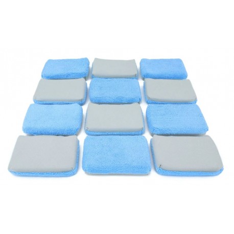 Autofiber Thin Microfiber Coating Applicator Sponge with Plastic Barrier (One Side Suede, One Side Terry)