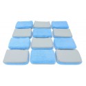 Autofiber Thin Microfiber Coating Applicator Sponge with Plastic Barrier (One Side Suede, One Side Terry)